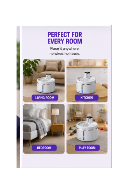 AquaPaw Flow™ — Smart Wireless Pet Fountain