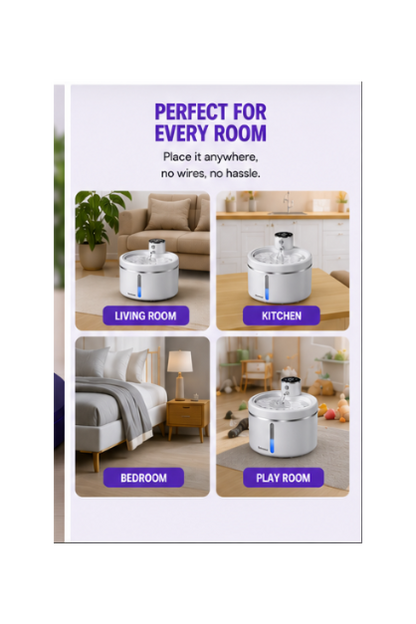 AquaPaw Flow™ — Smart Wireless Pet Fountain