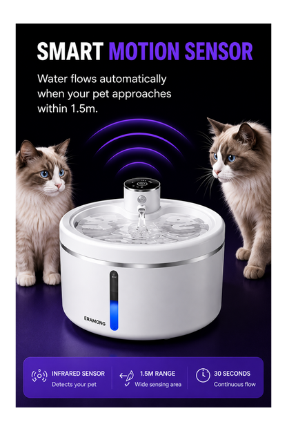 AquaPaw Flow™ — Smart Wireless Pet Fountain