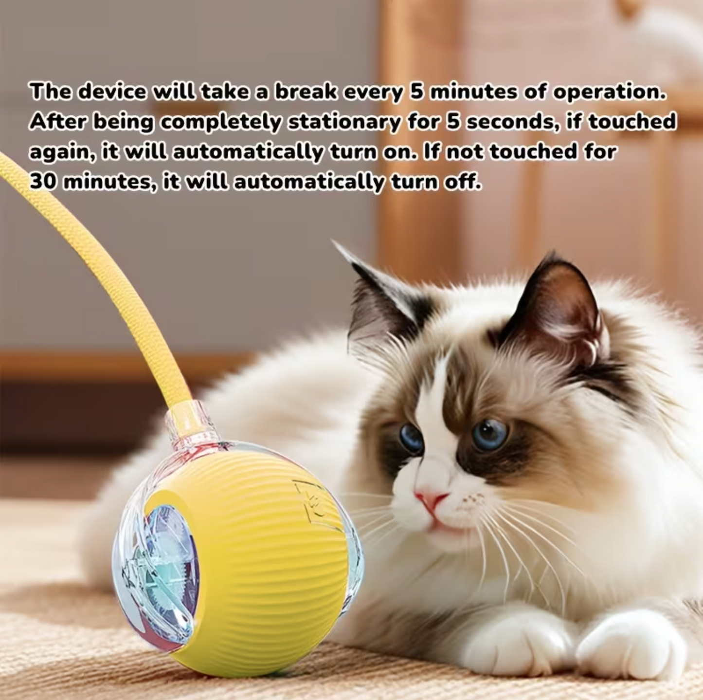 PawMotion™ Smart Interactive Rolling Cat Ball Toy