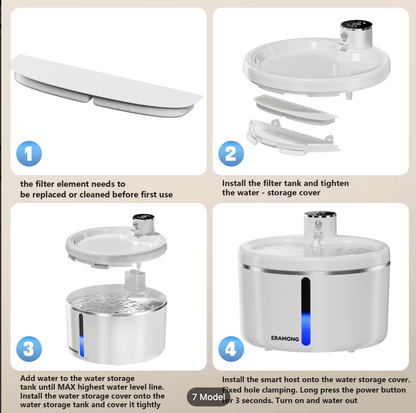 AquaPaw Flow™ — Smart Wireless Pet Fountain
